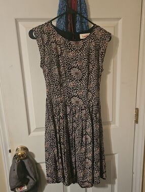 Women’s Black Floral Fit-and-Flare Dress